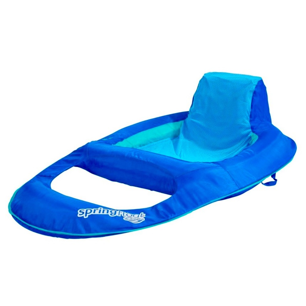 Swimways spring float recliner for pool or lake with hyper-flate valve